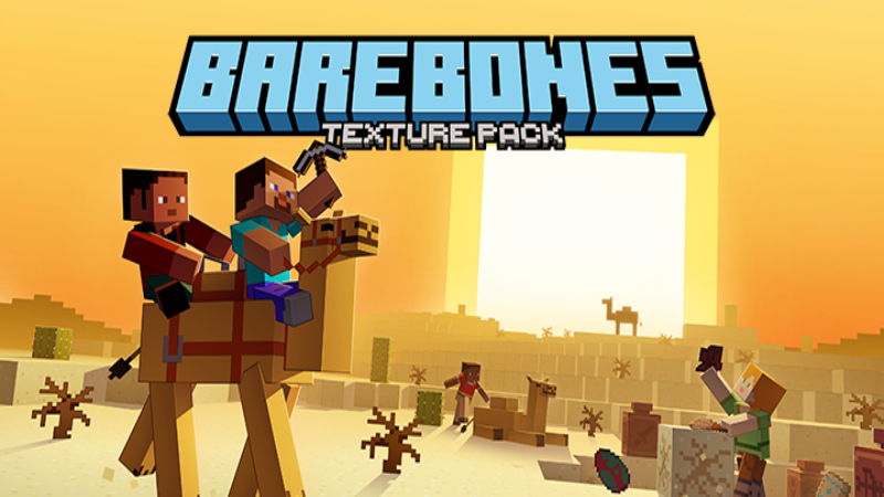 تكستشر باك Bare Bones - تصميم مبسط خفيف لماين كرافت