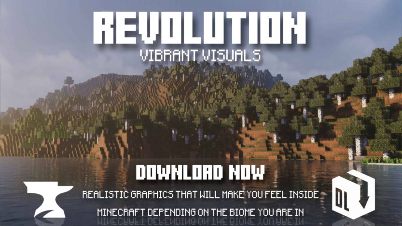تيكستشر باك Revolution Vibrant Visuals - إضاءة واقعية لماين كرافت بيدروك